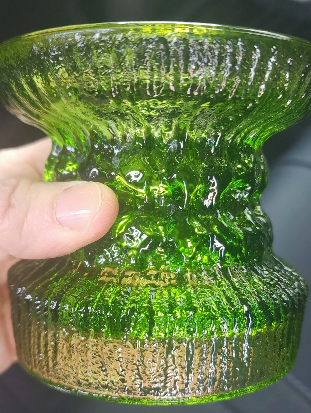 Vntg. Crinkle Candle Holder